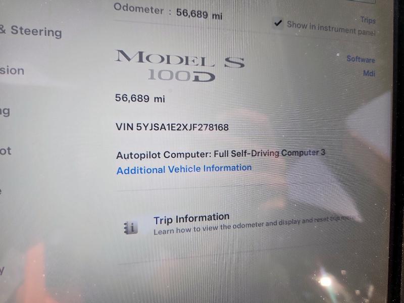 5YJSA1E2XJF278168 - 2018 TESLA MODEL S BLACK photo 9