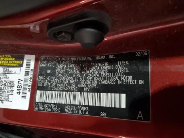 5TDZA22C06S463740 - 2006 TOYOTA SIENNA XLE BURGUNDY photo 13