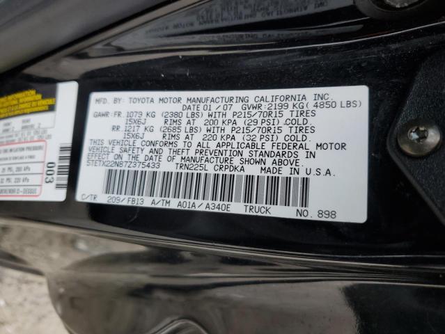 5TETX22N87Z375433 - 2007 TOYOTA TACOMA ACCESS CAB Қара фото 12