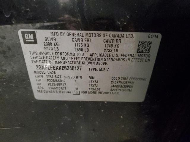 2GNFLFEKXE6240127 - 2014 CHEVROLET EQUINOX LT BLACK photo 13