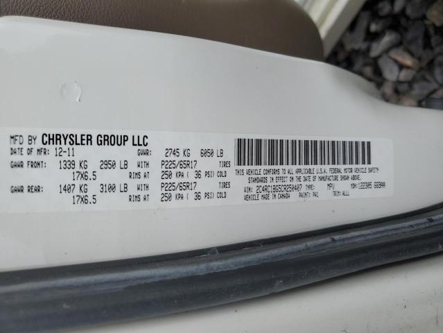 2C4RC1BG5CR250407 - 2012 CHRYSLER TOWN & COU TOURING WHITE photo 13