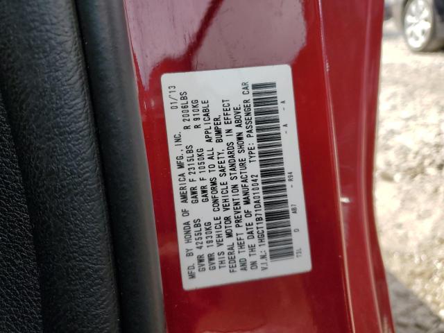 1HGCT1B71DA010042 - 2013 HONDA ACCORD EX RED photo 12