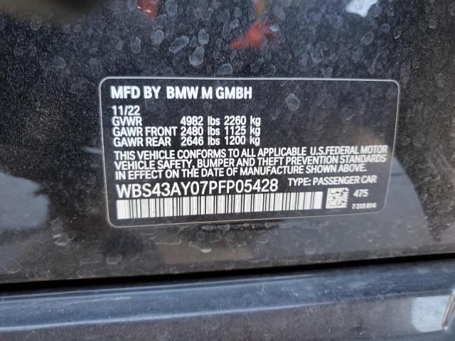 WBS43AY07PFP05428 - 2023 BMW M3 COMPETITION BLACK photo 13