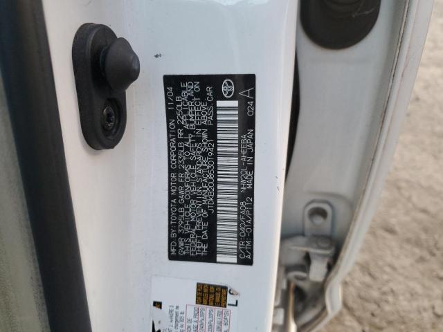 JTDKB20U853019421 - 2005 TOYOTA PRIUS Սպիտակ լուսանկար 12