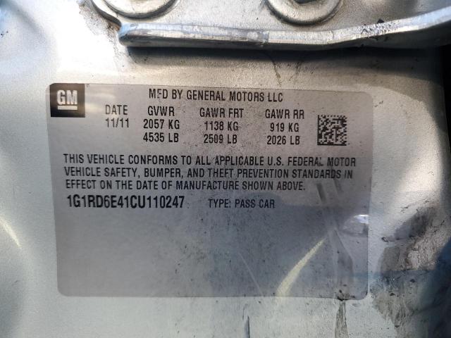 1G1RD6E41CU110247 - 2012 CHEVROLET VOLT SILVER photo 12