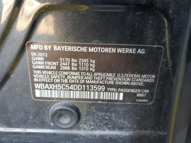 WBAXH5C54DD113599 - 2013 BMW 528 XI BLACK photo 12