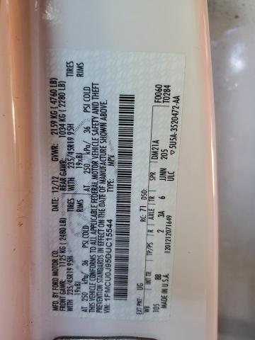 1FMCU0J95DUC15544 - 2013 FORD ESCAPE TITANIUM თეთრი ფოტო 12