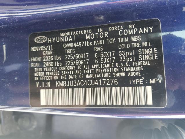 KM8JU3AC4CU417276 - 2012 HYUNDAI TUCSON GLS Mavi foto 13