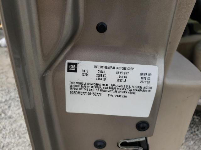 1G6DM577140160774 - 2004 CADILLAC CTS TAN photo 12