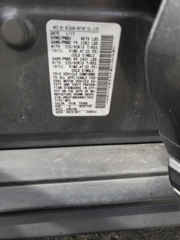 JN8AT2MVXHW017642 - 2017 NISSAN ROGUE S GRAY photo 13