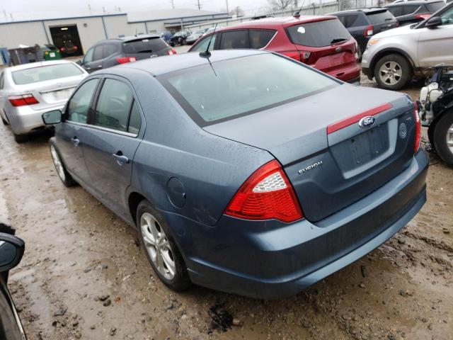 3FAHP0HAXCR435727 - 2012 FORD FUSION SE BLUE photo 2