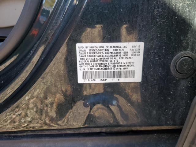 5FNYF6H5XGB064417 - 2016 HONDA PILOT EXL GREEN photo 13