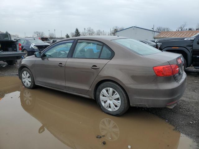 3VW2K7AJ1CM342347 - 2012 VOLKSWAGEN JETTA BASE BROWN photo 2