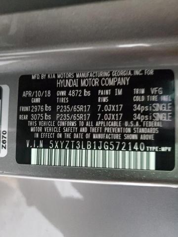 5XYZT3LB1JG572140 - 2018 HYUNDAI SANTA FE S GRAY photo 12