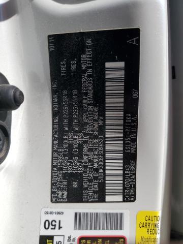 5TDDK3DC6FS094523 - 2015 TOYOTA SIENNA XLE Ақ фото 12