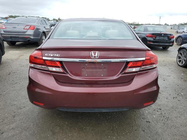 19XFB2F50DE068458 - 2013 HONDA CIVIC LX BURGUNDY photo 6