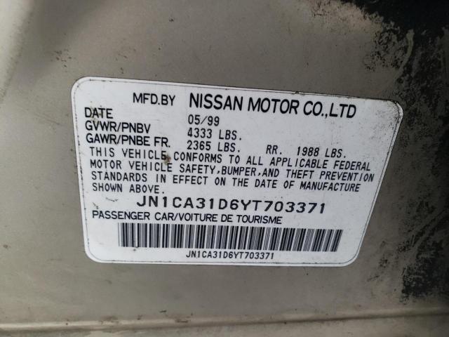 JN1CA31D6YT703371 - 2000 NISSAN MAXIMA GLE BEIGE photo 12