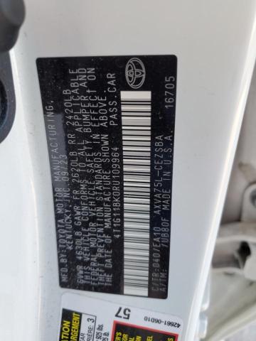 4T1G11BK0RU109964 - 2024 TOYOTA CAMRY SE NIGHT SHADE WHITE photo 12