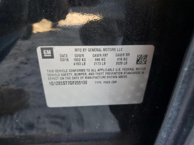 1G1ZE5ST7GF255130 - 2016 CHEVROLET MALIBU LT BLACK photo 12