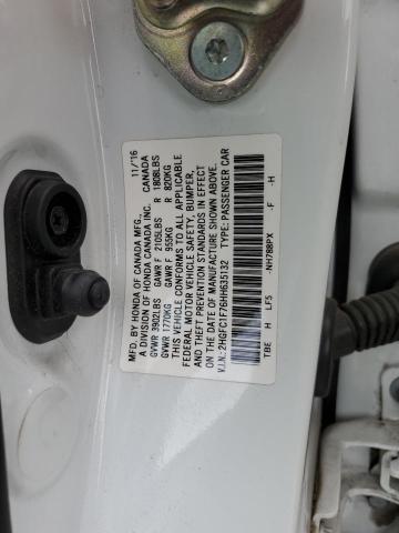 2HGFC1F76HH635132 - 2017 HONDA CIVIC EXL WHITE photo 12