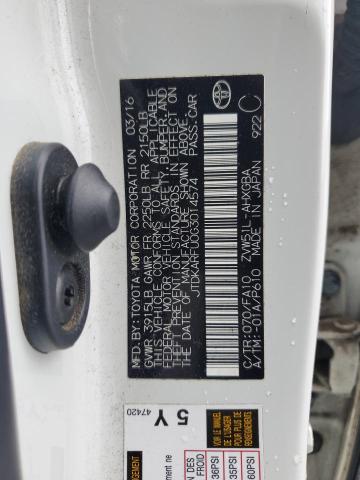 JTDKARFU0G3014574 - 2016 TOYOTA PRIUS WHITE photo 13