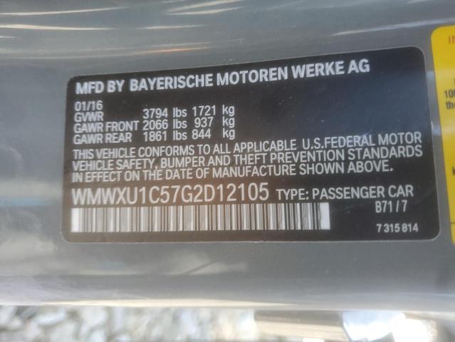 WMWXU1C57G2D12105 - 2016 MINI COOPER SILVER photo 13