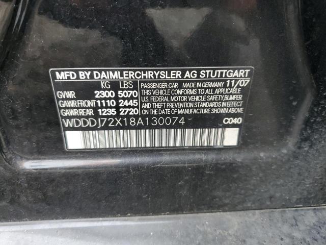 WDDDJ72X18A130074 - 2008 MERCEDES-BENZ CLS 550 BLACK photo 12