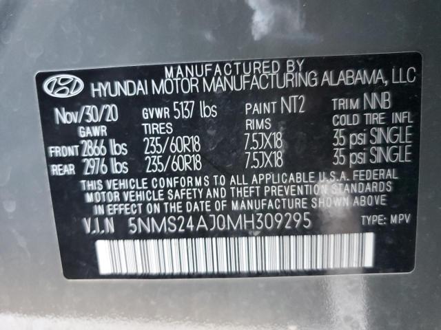 5NMS24AJ0MH309295 - 2021 HYUNDAI SANTA FE SEL Gri fotoğraf 13