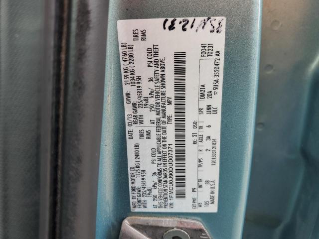 1FMCU0J90DUD07371 - 2013 FORD ESCAPE TITANIUM 青绿色 照片 13