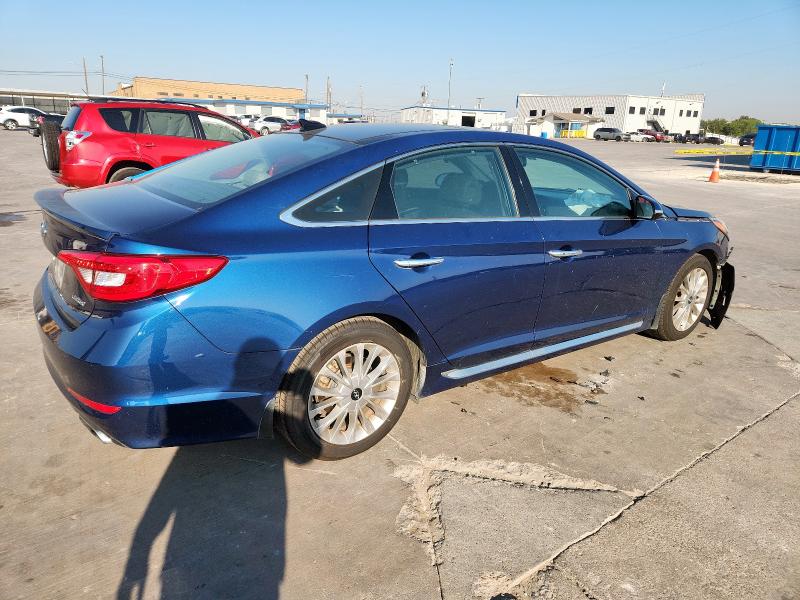 5NPE34AF3FH053388 - 2015 HYUNDAI SONATA SPORT BLUE photo 3