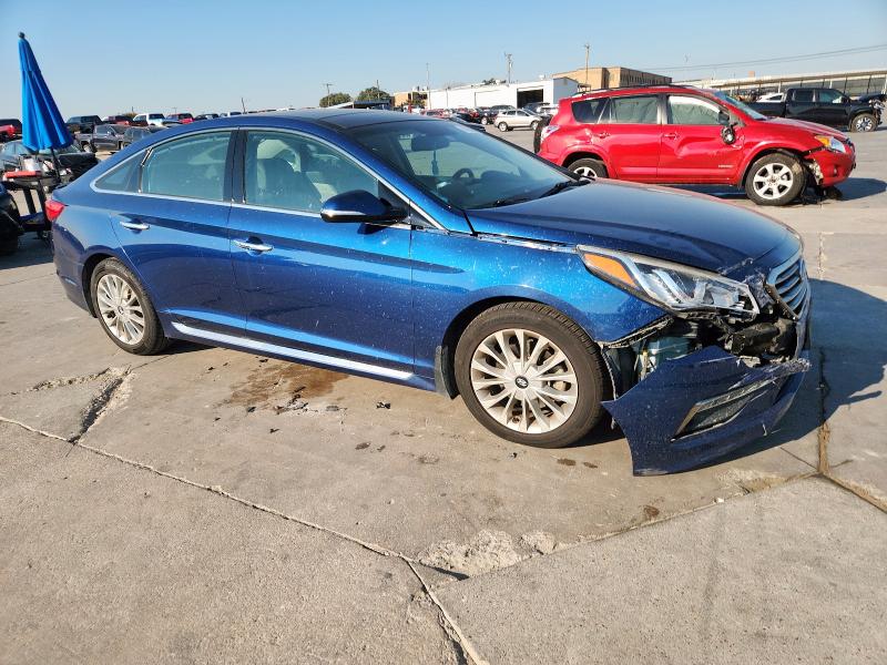 5NPE34AF3FH053388 - 2015 HYUNDAI SONATA SPORT BLUE photo 4