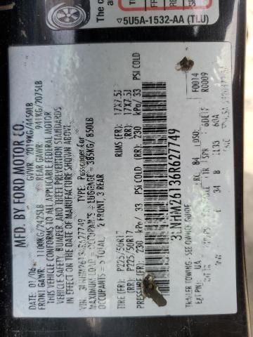 3LNHM26136R627749 - 2006 LINCOLN ZEPHYR შავი ფოტო 12