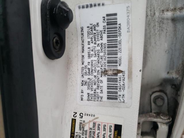 1NXBR32E16Z585905 - 2006 TOYOTA COROLLA CE WHITE photo 12