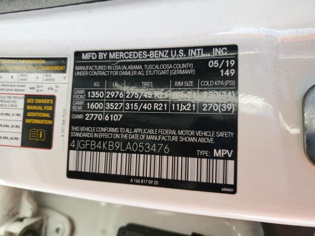 4JGFB4KB9LA053476 - 2020 MERCEDES-BENZ GLE 350 4MATIC WHITE photo 14
