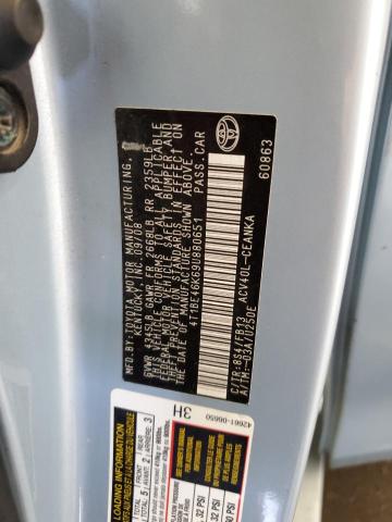 4T1BE46K69U880651 - 2009 TOYOTA CAMRY BASE BLUE photo 12