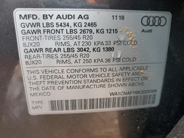 WA1CNAFY6K2025309 - 2019 AUDI Q5 PRESTIGE 灰色 照片 13