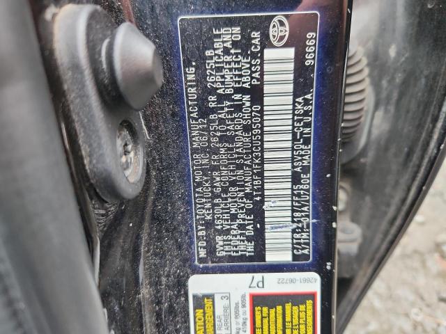 4T1BF1FK3CU595070 - 2012 TOYOTA CAMRY BASE Qara foto 12