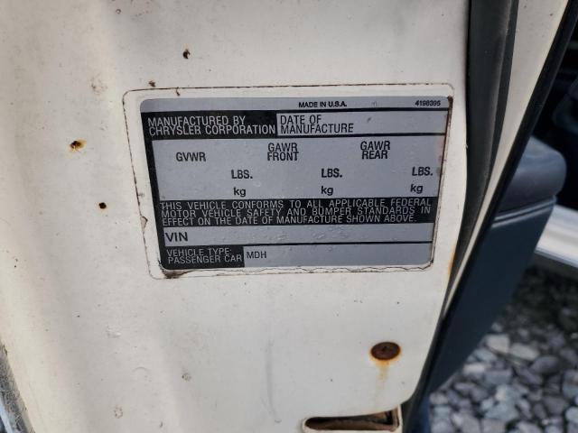 1C3BF66P8GX602875 - 1986 CHRYSLER FIFTH AVEN Սպիտակ լուսանկար 12