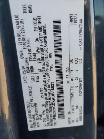 1FMCU9GDXKUB18823 - 2019 FORD ESCAPE SE Bleu photo 13