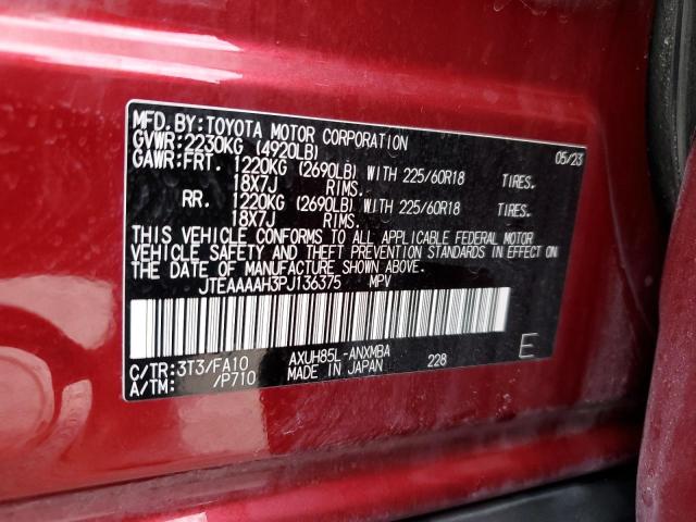 JTEAAAAH3PJ136375 - 2023 TOYOTA VENZA LE RED photo 13