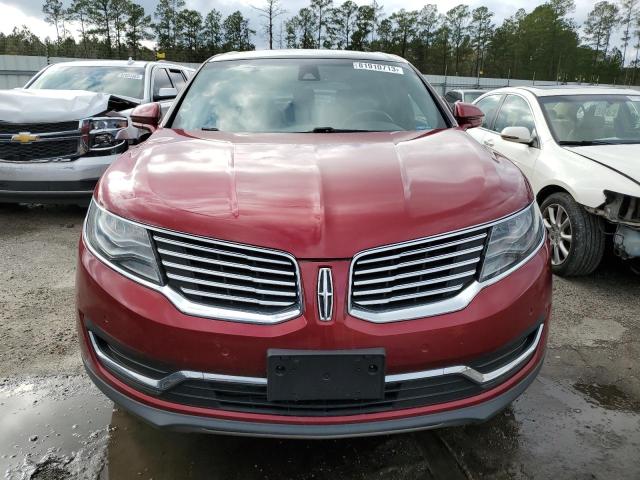 2LMPJ8LP6GBL82143 - 2016 LINCOLN MKX RESERVE RED photo 5