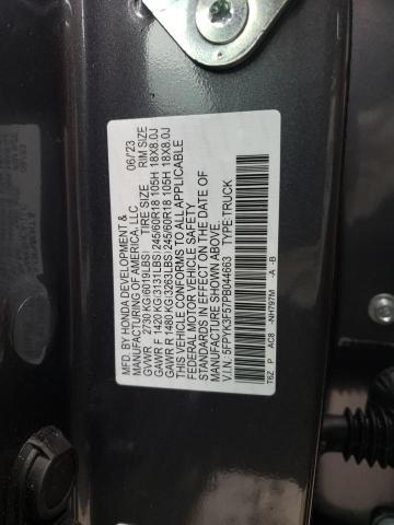 5FPYK3F57PB044663 - 2023 HONDA RIDGELINE RTL GRAY photo 13