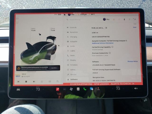 5YJ3E1EA3PF661782 - 2023 TESLA MODEL 3 Մոխրագույն լուսանկար 9