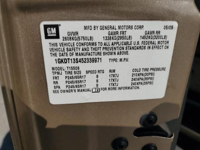 1GKDT13S452339971 - 2005 GMC ENVOY Qızıl foto 13