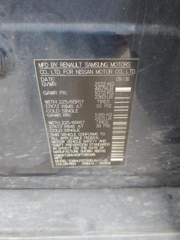 KNMAT2MV4GP738088 - 2016 NISSAN ROGUE S ლურჯი ფოტო 13