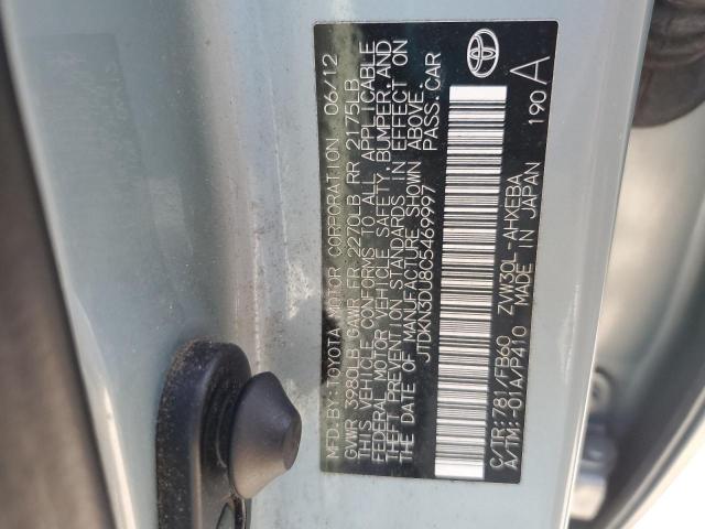 JTDKN3DU8C5469997 - 2012 TOYOTA PRIUS ლურჯი ფოტო 13