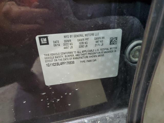 1G11C5SL4FF176838 - 2015 CHEVROLET MALIBU 1LT იასამნისფერი ფოტო 12