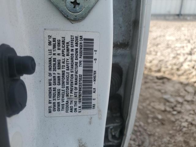 19XFB2F89CE075532 - 2012 HONDA CIVIC EX WHITE photo 12