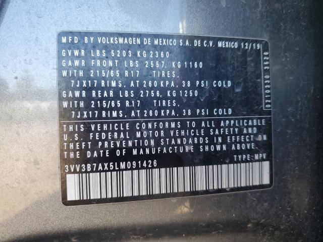 3VV3B7AX5LM091426 - 2020 VOLKSWAGEN TIGUAN SE GRAY photo 14