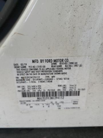 MAJ3S2FE3KC294152 - 2019 FORD ECOSPORT S Ağ foto 14